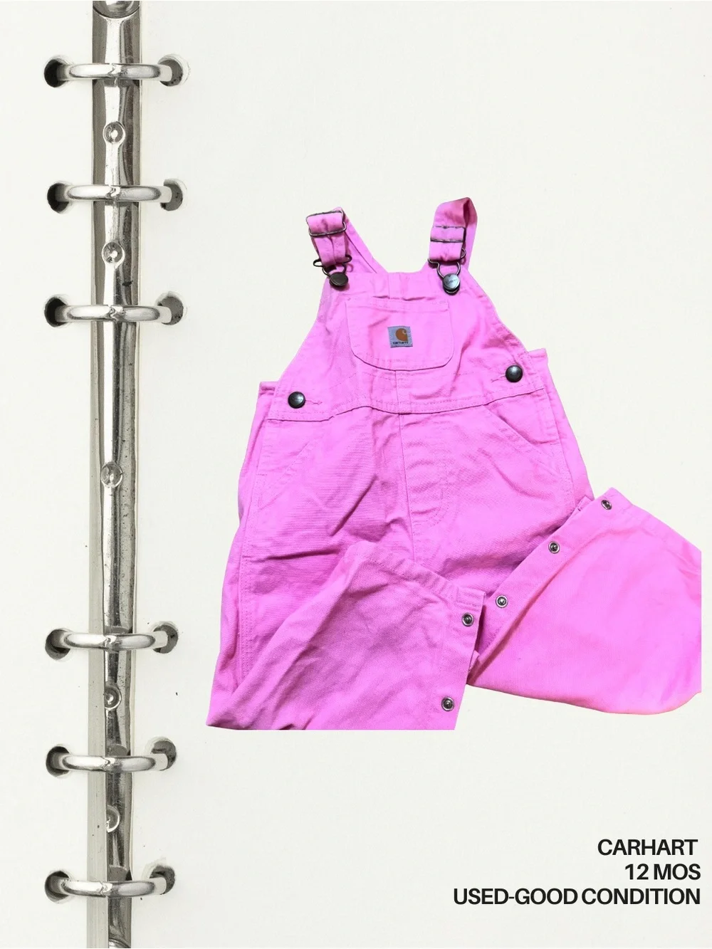 Carhartt Pink Baby Overalls - Bright Pink Snap-Front Coveralls